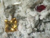 Zircon & rutile crystals - click for larger pic